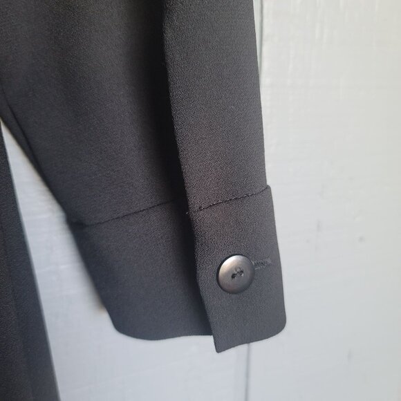 Ann Taylor Long Sleeve Button-Front Black Collar Dress Jacket. Size 4 - Picture 3 of 7